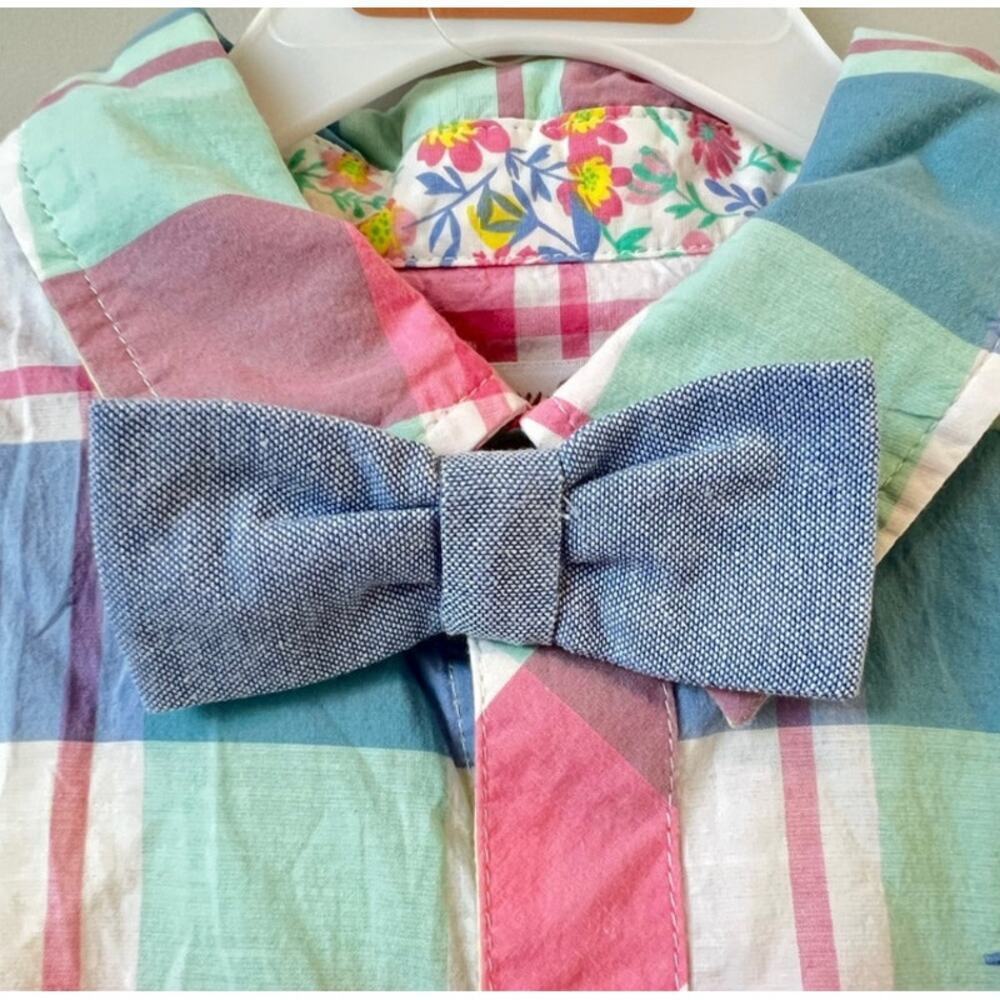 Tommy Bahama Short Sleeve Pastel Plaid Shirt Kids Boys Size 6